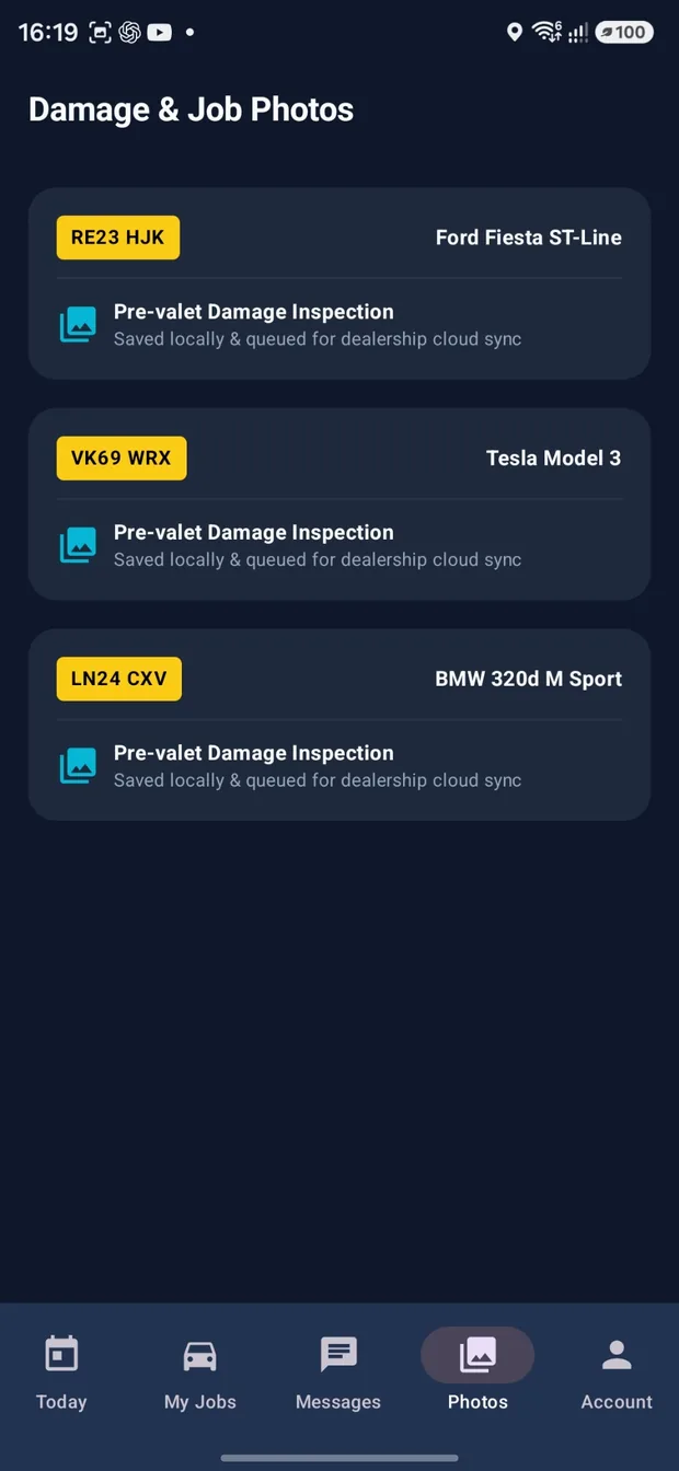 Damage and job photos