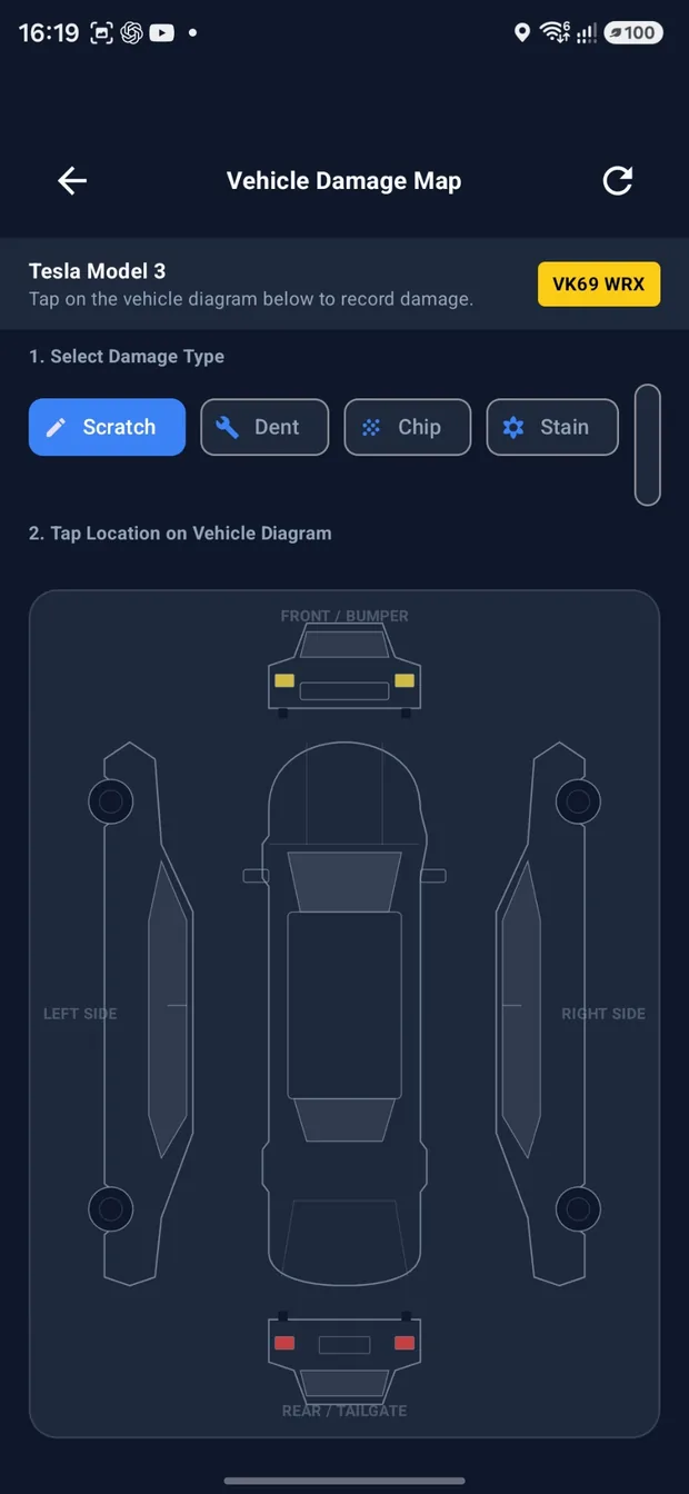 Interactive damage map